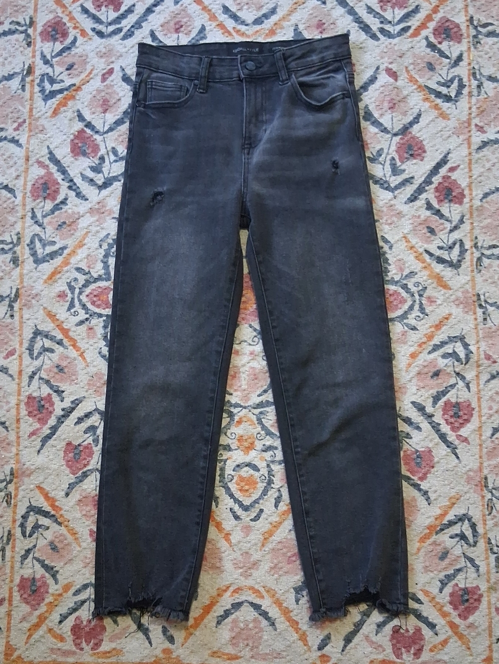 Kendall & Kylie Womens Black Fadded Skinny Jeans